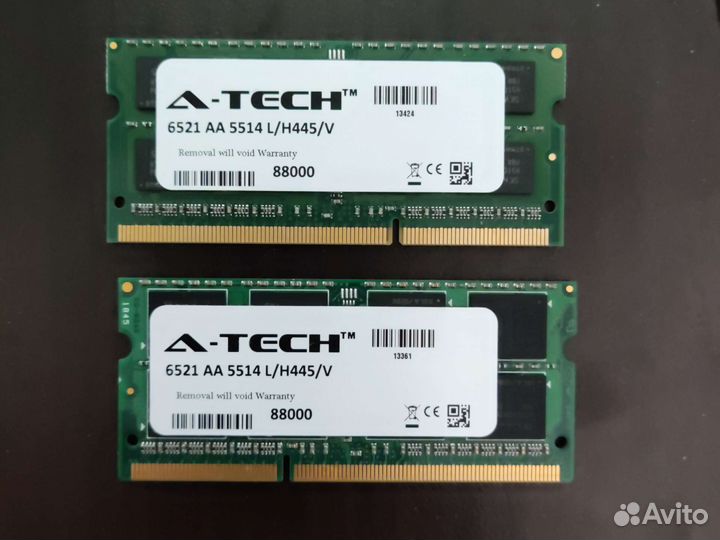 Оперативная память DDR3L 2x8Gb 1066 sodimm