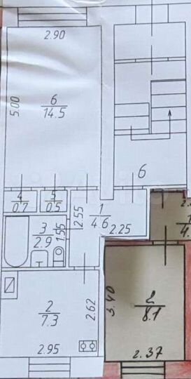1-к. квартира, 30 м², 1/2 эт.