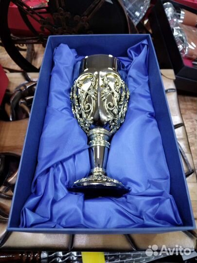 Бокалы ручной работы, латунь хрусталь