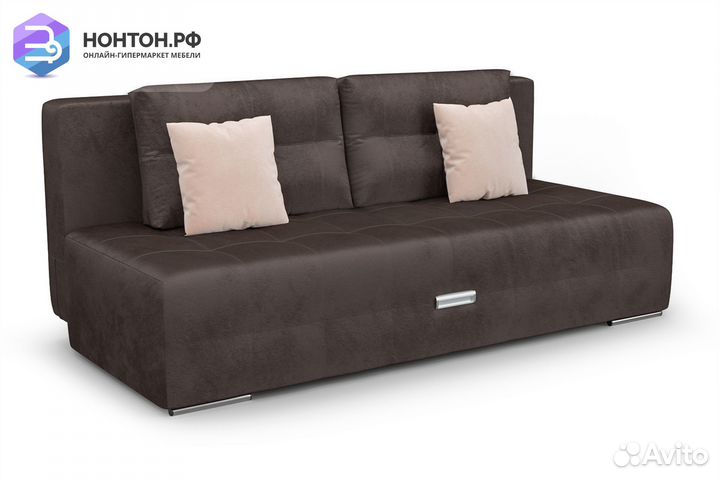 Диван еврокнижка Марсель 4 микровелюр коричневый
