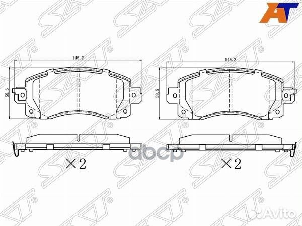 Колодки тормозные перед subaru impreza 16/XV 17