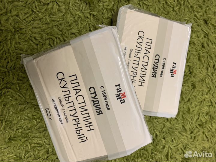 Пластилин скульптурный Гамма 500г белый