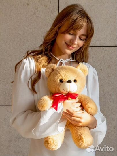 Букет из мыльных роз в сумочке с медведем