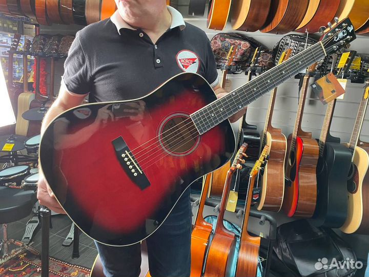 Гитара акустическая, широкий гриф