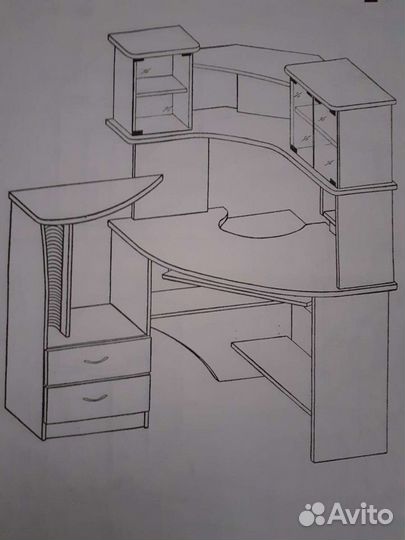Угловой компьютер. стол офис кс 2005 фирма васко