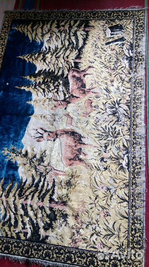 Ковер с оленями антиквариат 70 лет