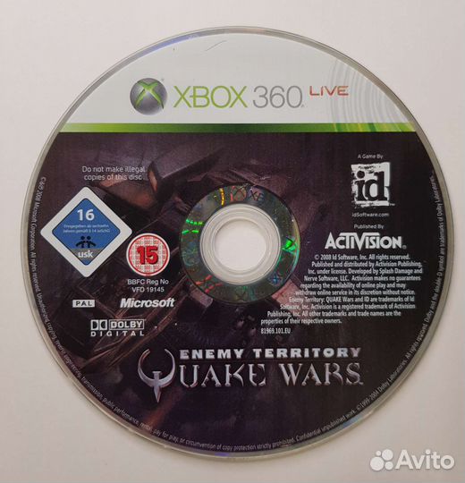 Xbox 360 Quake Wars. Лицензия