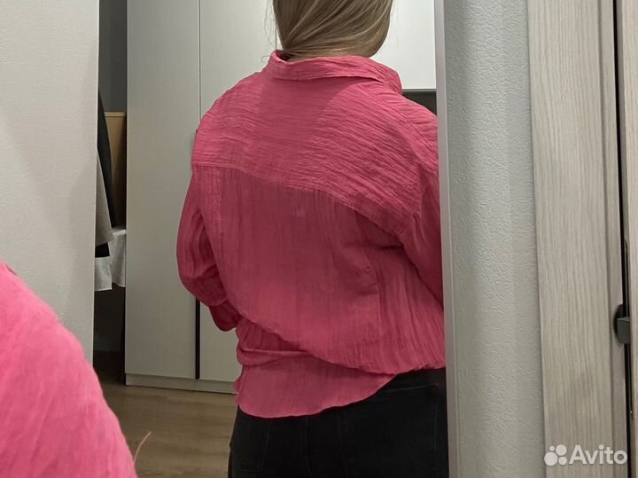Рубашка женская розовая hm