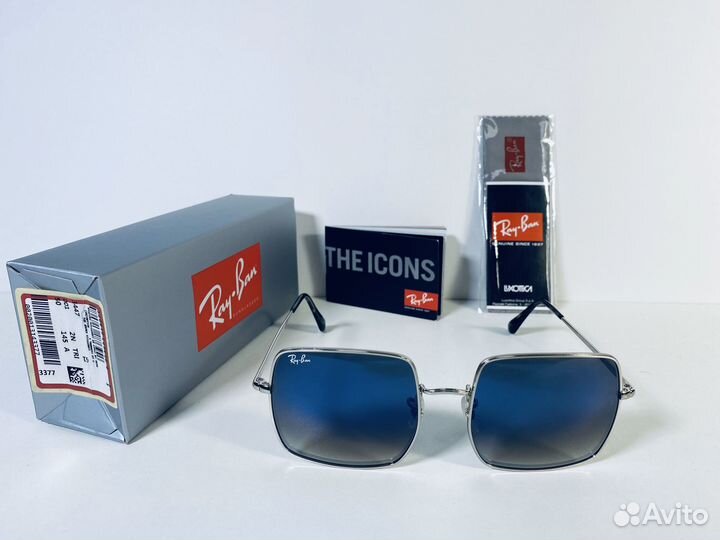 Очки Ray Ban Square RB 1971 9149/3F серебро,стекло