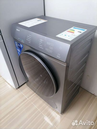 Стиральная машинка новая серая на 7 кг пар Dexp