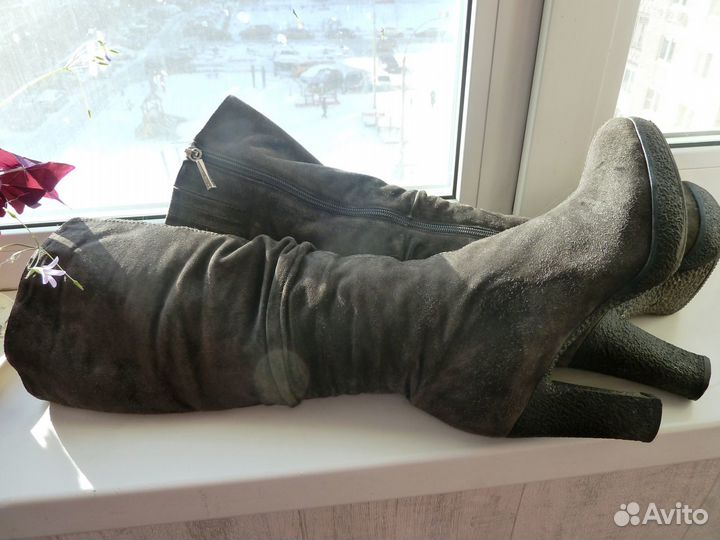 Зимние женские сапоги Calipso нат. замша и мех 38