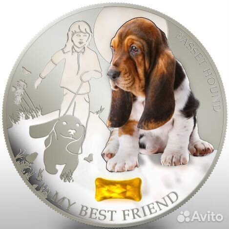 Серебряные монеты Собаки Кошки Лошади