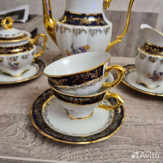 Сервиз кофейный Чехия Cobalt Кобальт