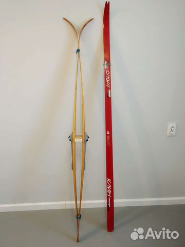 Беговые лыжи деревянные