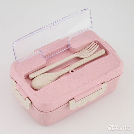 Ланч-бокс, 800 мл, с приборами, 12 х 7.6 х 20 см