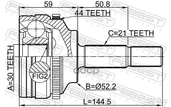 ШРУС наружный 30x52.2x21 renault clio II