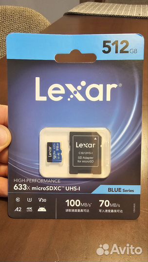 Карта памяти micro sd 512gb Lexar A2, V30