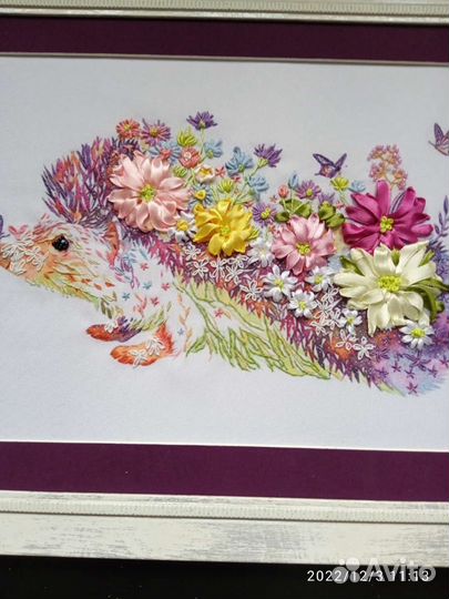 Картина, вышивка лентами