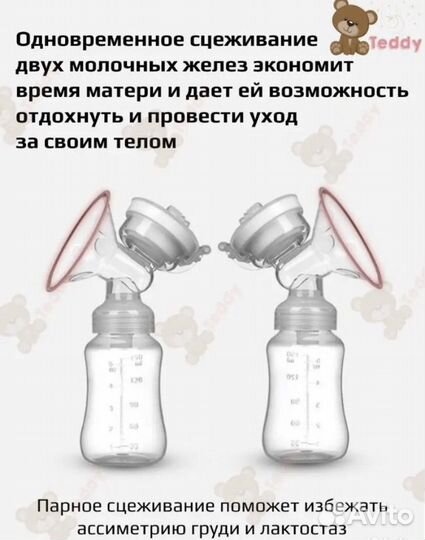 Молокоотсос электрический новый голубой