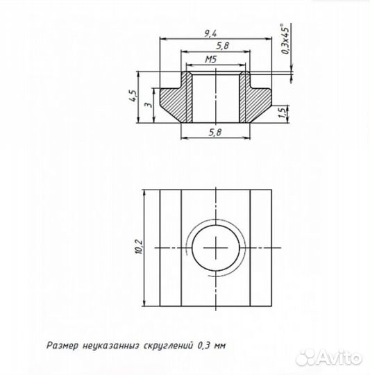 Сухарь пазовый М5 паз 6 (100шт.)