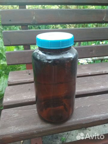 Банка толстое темное стекло 2 литра с крышкой