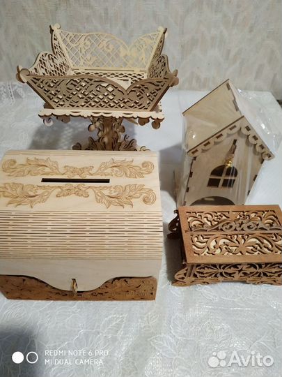 Шкатулка,вазон,чайный домик из дерева. Новые