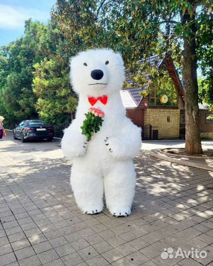 Белый Мишка 2,6 м Медведь поздравление ростовые