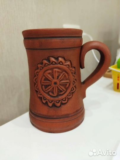 Кружка пивная глиняная