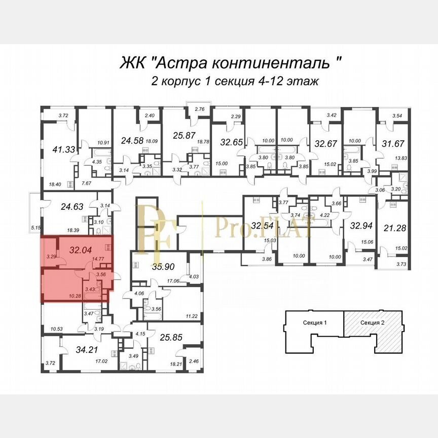 1-к. квартира, 33,8 м², 10/12 эт.