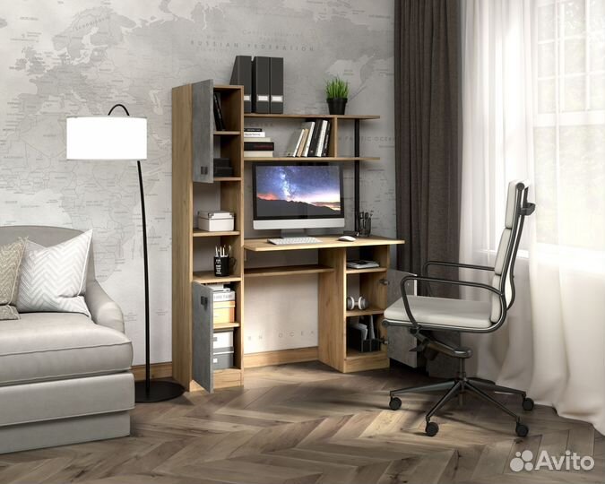 Компьютерный стол с надстройкой