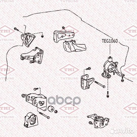 Опора двигателя задняя TEG1060 tatsumi