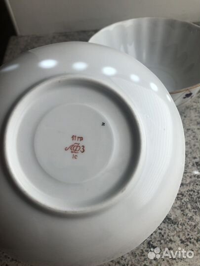 Сухарница или Конфетница и блюдце лфз фарфор 1с