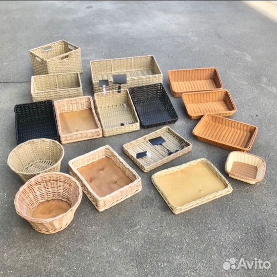 Плетеные корзины и лотки