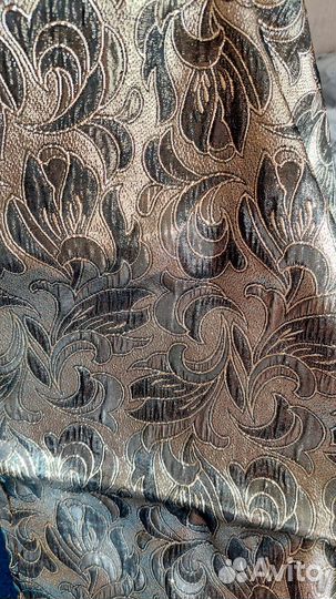 Красивейшая ткань 2м парча, цвет черный с золотом