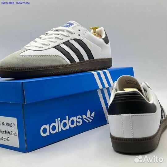 Кроссовки Adidas Samba White/Black (Арт.82076)