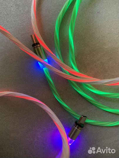 Зарядка usb Type C, магнитная светящаяся