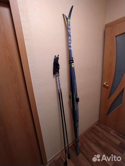 Беговые лыжи dynamic с палками spine