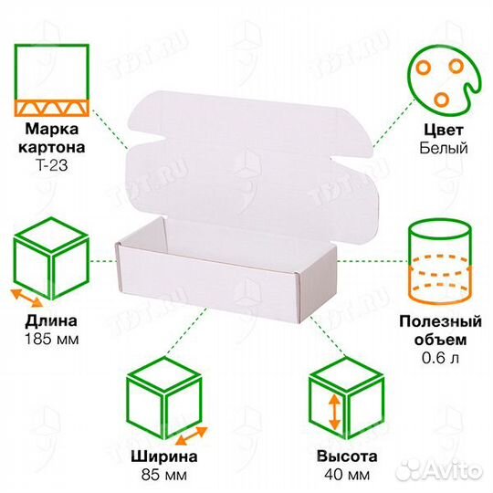 Короб кс-434 мгф, белый, 185*85*40 мм