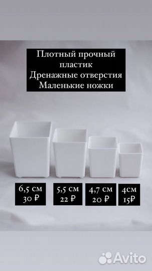 Горшки белые для суккулентов и кактусов