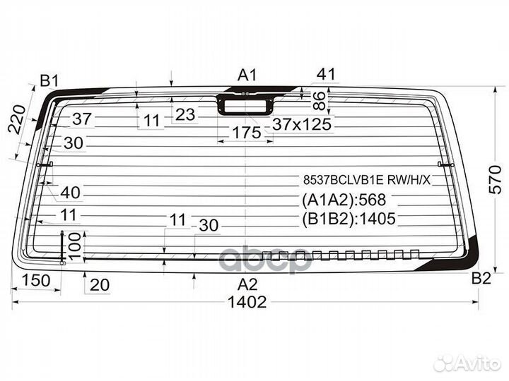 Стекло заднее с обогревом volkswagen transporte