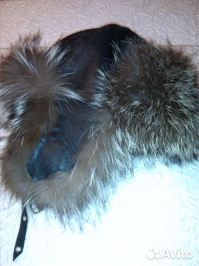 Женская шапка зимняя чернобурка натур кожа 58 разм