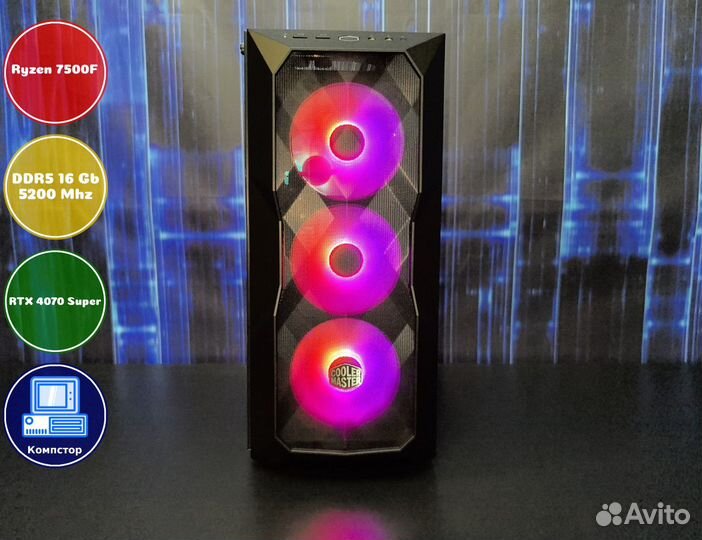 Компьютер новый AMD7500F-RTX4070SUP-16DDR5-ORM-A620