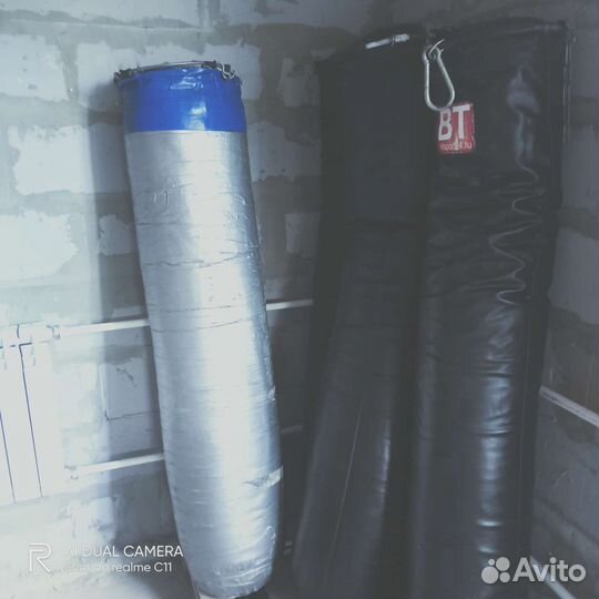 Боксерский мешок кожаный