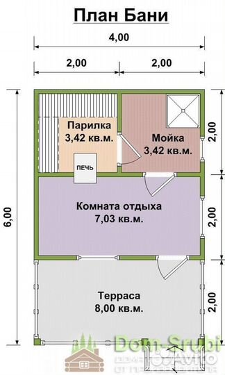 Кронштадт. Хорошая надёжная Баня из бруса Б-42 4х6