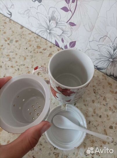 Кружка с ситом ложкой