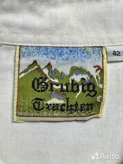 Баварская рубашка, вышивки, 52, ог.120, винтаж