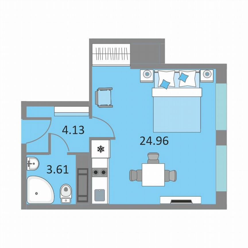 1-к. апартаменты, 32,5 м², 10/13 эт.