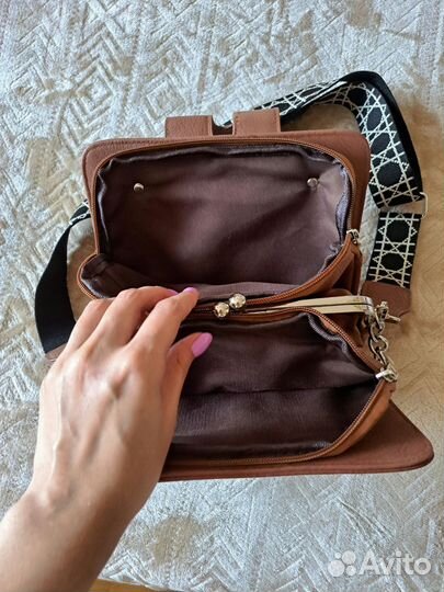 Сумка коричневая женская через плечо