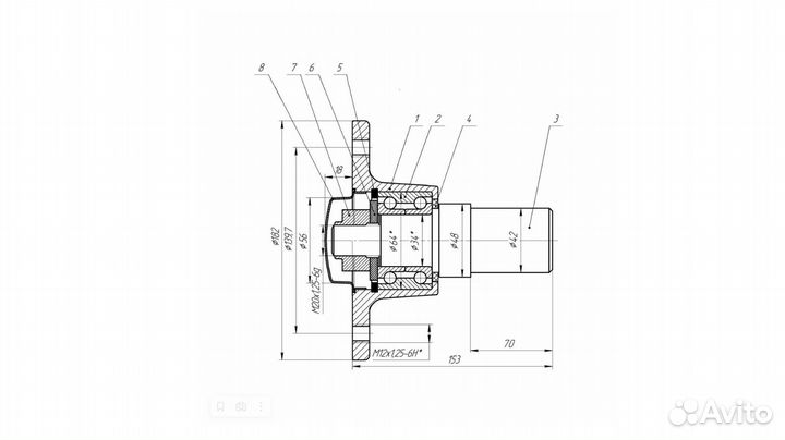 Ступица легкового прицепа в сборе Нива,Уаз