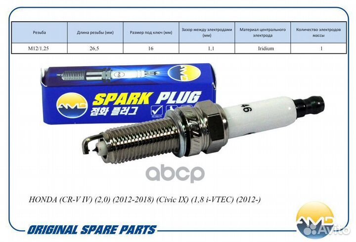 Свеча зажигания honda (CR-V IV) (2,0) (2012-201